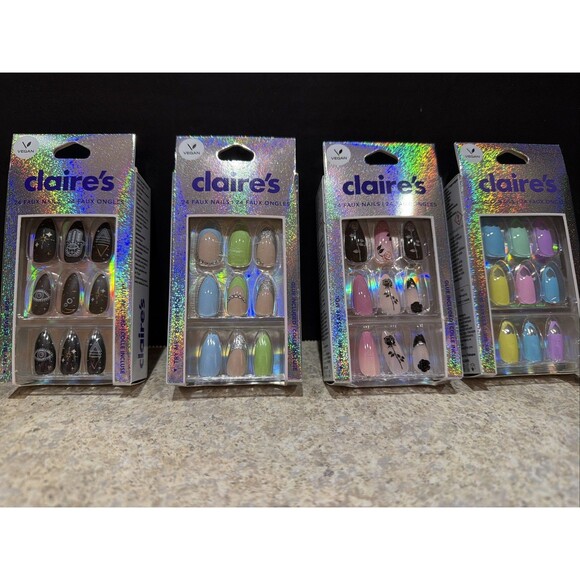 Other - 4 pack of  24 Press-On Nails Claire's Faux Nails glue not included